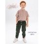Комплект детский Amarobaby JUMP (футболка,брюки), бежевый/хаки