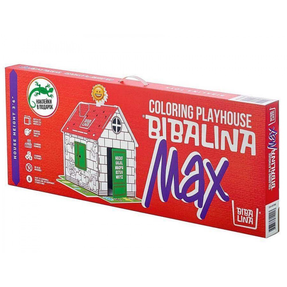 Картонный домик BIBALINA MAX, с английским алфавитом и наклейками