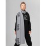 Шарф вязаный 12-130 серый (черный) BODO, 170 см x 25 см