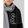 Шарф вязаный 12-130 серый (черный) BODO, 170 см x 25 см