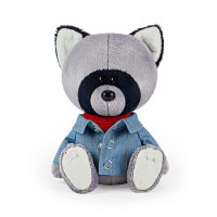 Мягкая игрушка BUDI BASA Енот Лёка в красной майке и джинсовке LE15-042