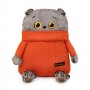 Кот-подушка в свитере с косами 32 см Мягкая игрушка BUDI BASA