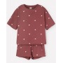 Пижама для девочки футболка и шорты, цвет шоколадный