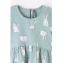 Платье Голубая лагуна для девочки, принт Кролики