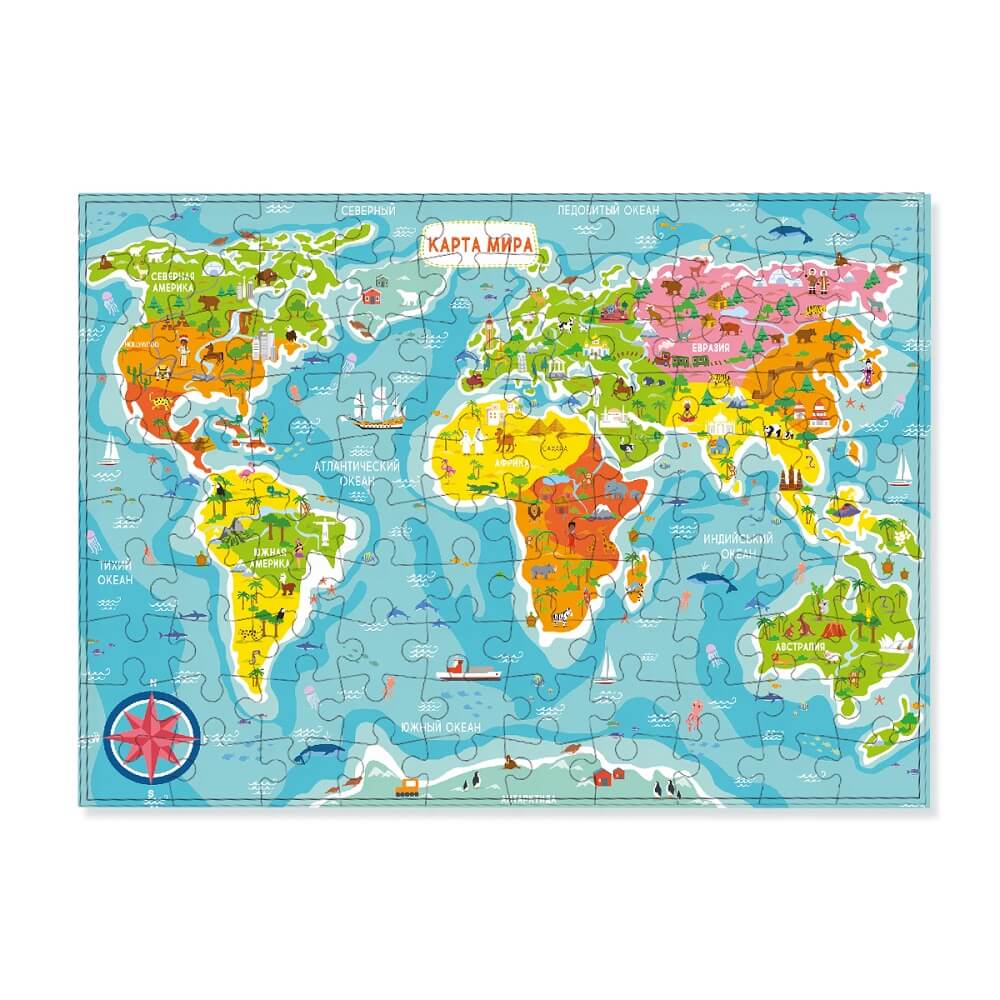 Puzzle World map Art. R100110