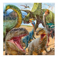 Пазл ГЕОДОМ Динозавры в рамке 80 дет.
