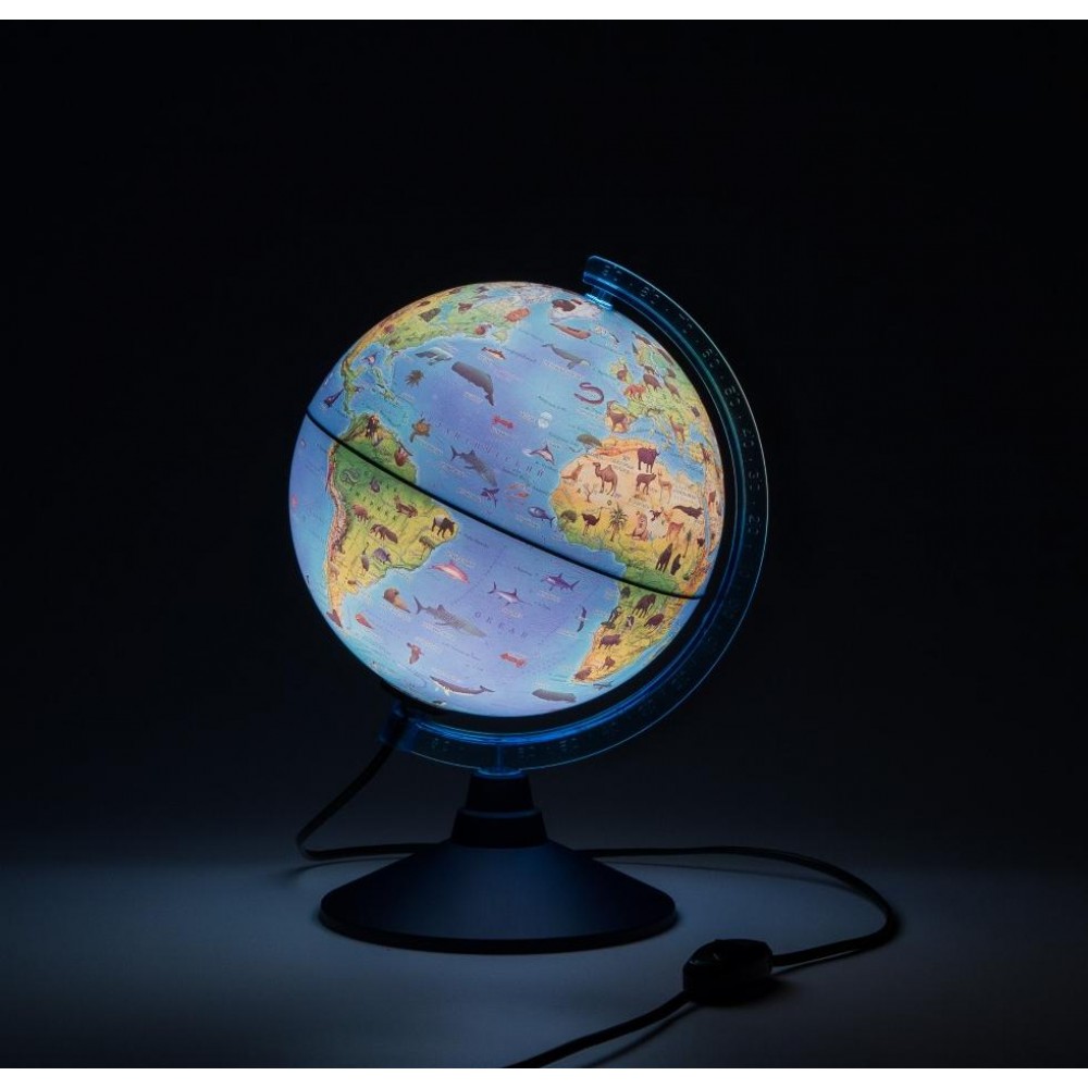 Глобус GLOBEN интерактивный зоогеографический детский с подсветкой 210мм с очками VR INT12100296