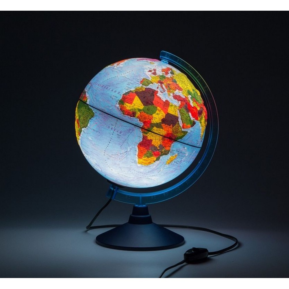 Интерактивный глобус GLOBEN физико-политический рельефный с подсветкой 210 мм с очками VR