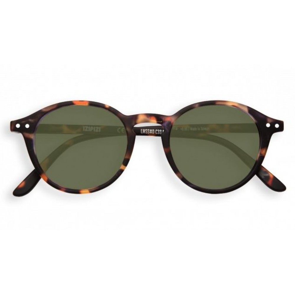 Солнцезащитные очки IZIPIZI, оправа D, черепаховые с зелёными линзами