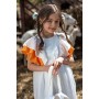 Платье из муслина с цветными воланами на девочку