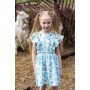 Голубое детское хлопковое платье с принтом Овечки
