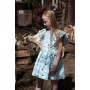 Голубое детское хлопковое платье с принтом Овечки