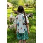 Хлопковая рубашка для девочки с принтом Петушки