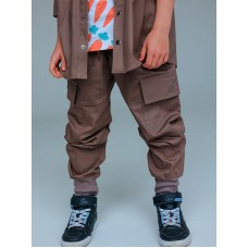 Детские брюки-карго на мальчика, коричневый