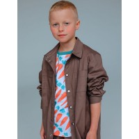 Джинсовая рубашка для мальчика, коричневая