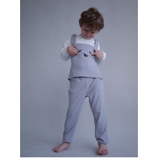 Пижама детская в рубчик с аппликацией Заяц