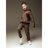 Детский трикотажный костюм коричневый (OTA-024)