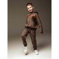 Детский трикотажный костюм коричневый (OTA-024)