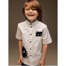 Рубашка детская с воротником-стойкой Чернушки, белый
