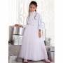 Нарядное платье из белого бархата для девочки