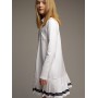 Белое школьное платье-поло из хлопка с длинными рукавами