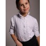 Белая нарядная трикотажная школьная блузка с коротким рукавом