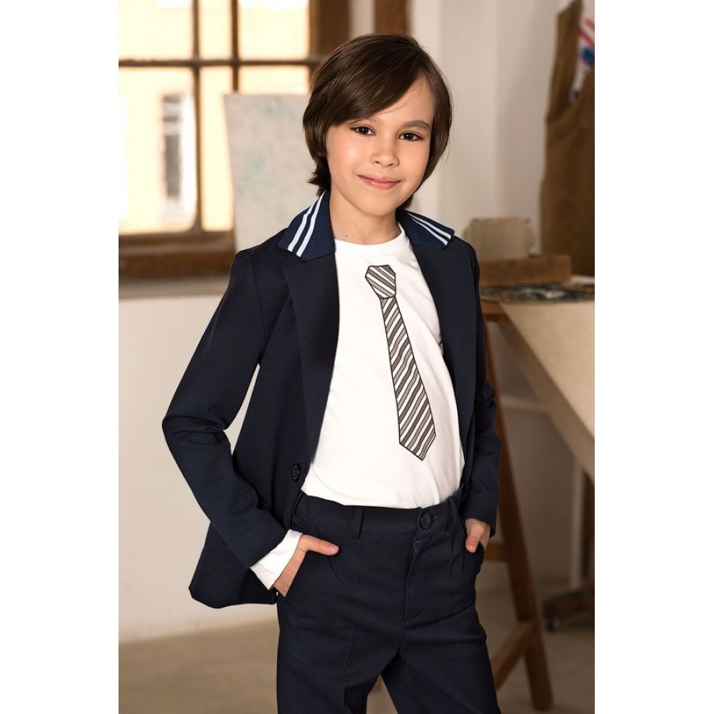 Лонгслив для мальчика с принтом-галстуком