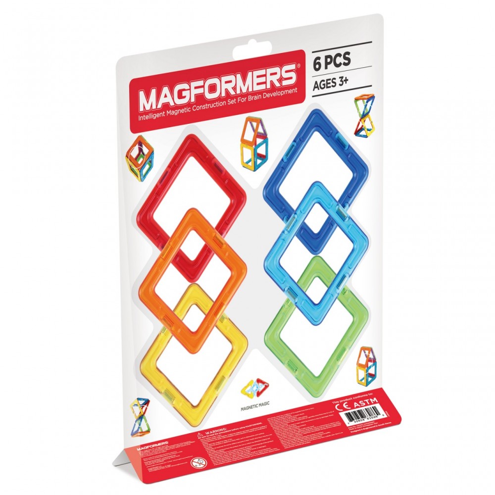Магнитный конструктор MAGFORMERS Квадраты 6 701001