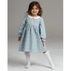 Платье для девочки Риана, зайцы на голубом, фланель