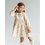 Платье для девочки Риана, мелкие цветы на светло-бежевом, фланель