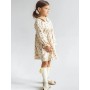 Платье для девочки Риана, мелкие цветы на светло-бежевом, фланель