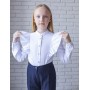 Blouse with frills white BL-011