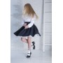 Blue school skirt with lace YB-003