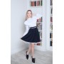 Blue school skirt with lace YB-003