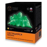 Набор для опытов ТРЮКИ НАУКИ Светящийся лизун(зеленый/зеленый) Z104