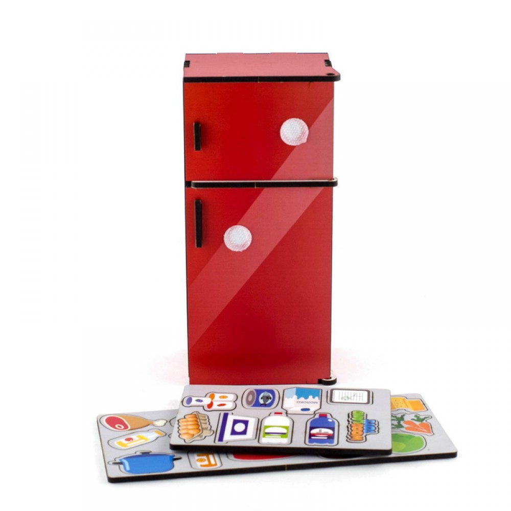 Сортер WOODLANDTOYS Холодильник, красный 133204