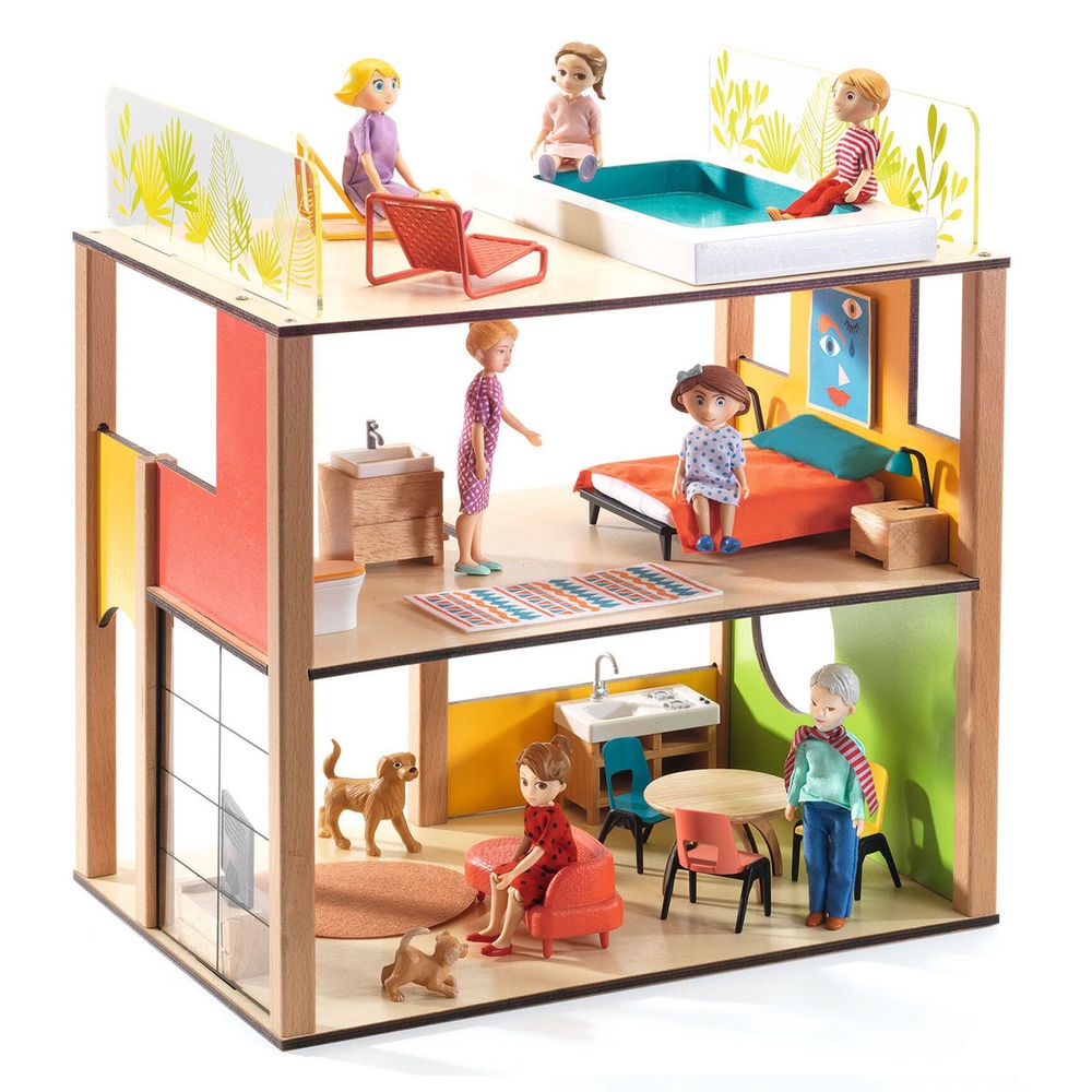 Кукольный дом с мебелью Djeco Городской набор